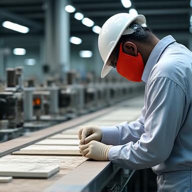 Stretto rispetto delle norme tecniche nell'impianto di produzione ceramica